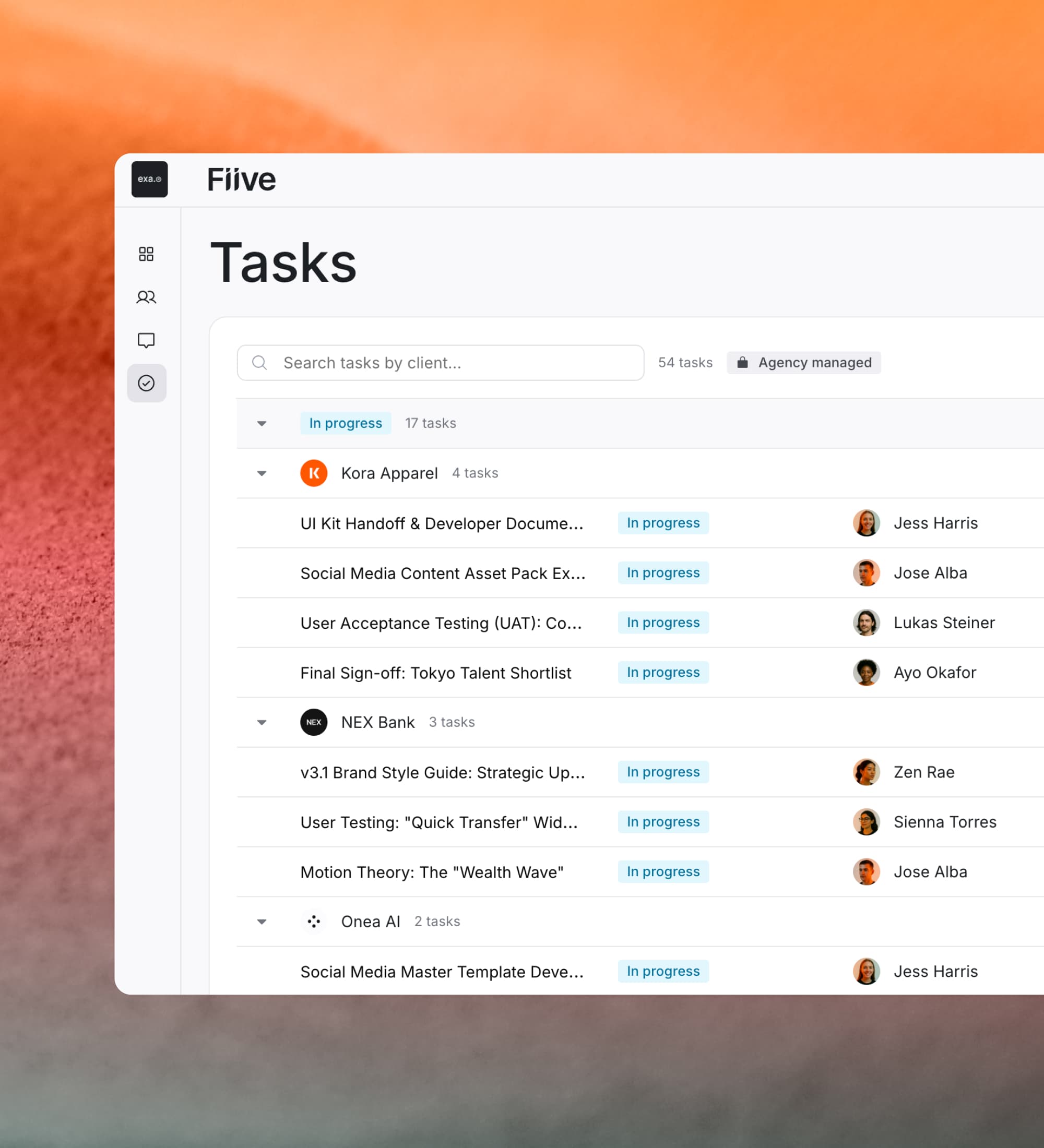 Manage client work at scale